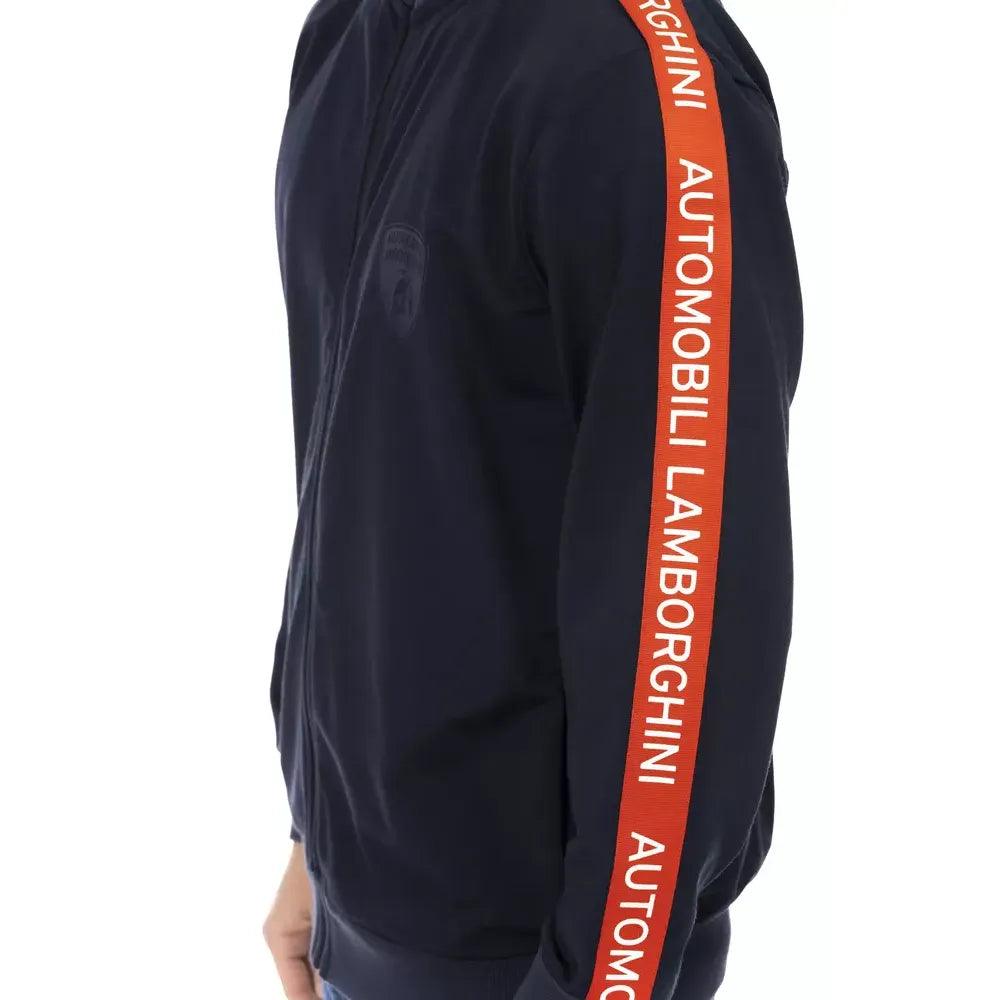 Automobili Lamborghini Blue Polyester Men Sweatshirt