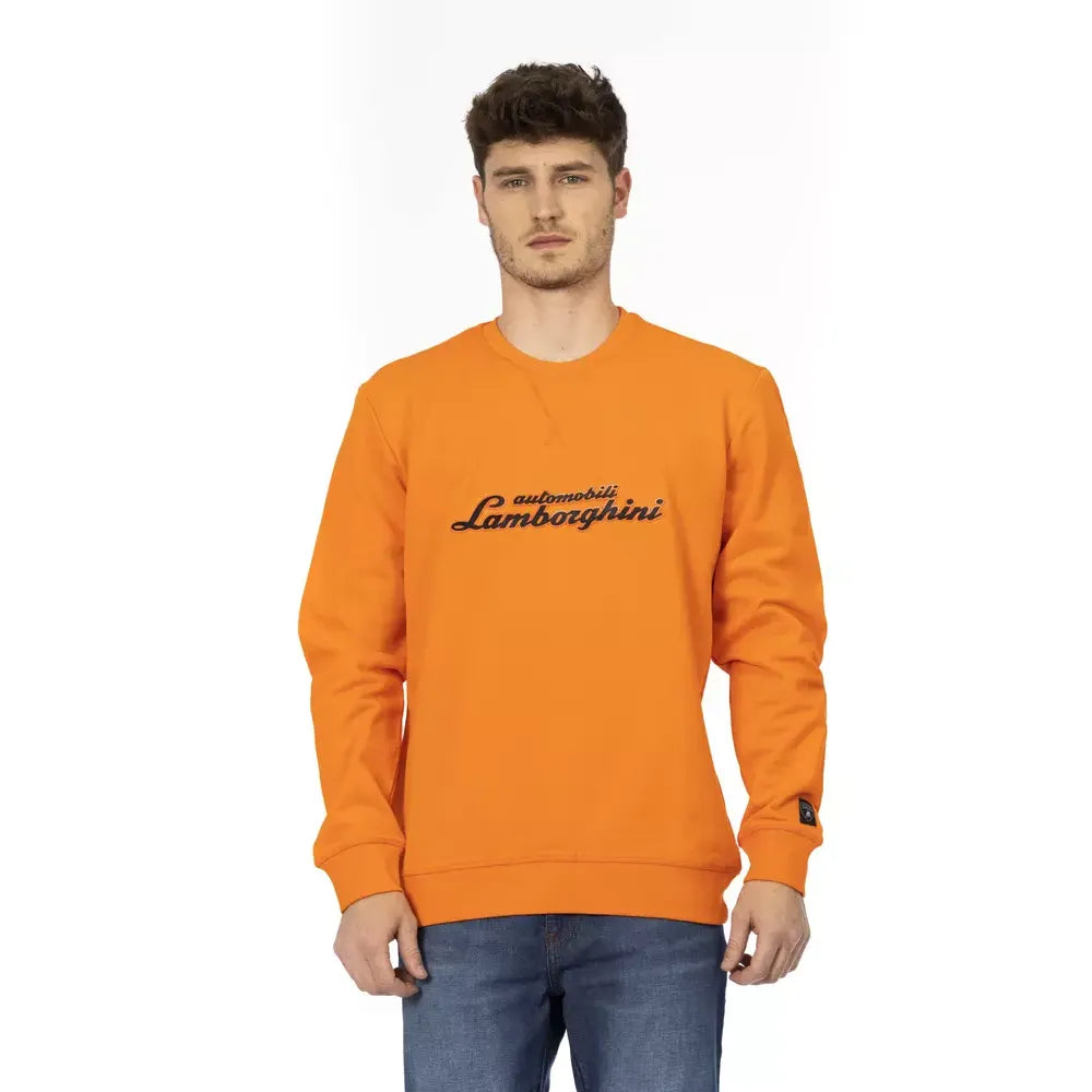 Automobili Lamborghini Orange Cotton Men's Sweater