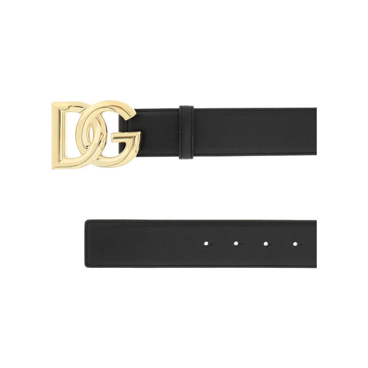 Dolce & Gabbana leather belt with logo buckle Belts Dolce & Gabbana