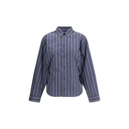 Balenciaga Blue Cotton Pattern Shirt Balenciaga