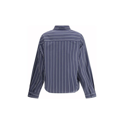 Balenciaga Blue Cotton Pattern Shirt Balenciaga