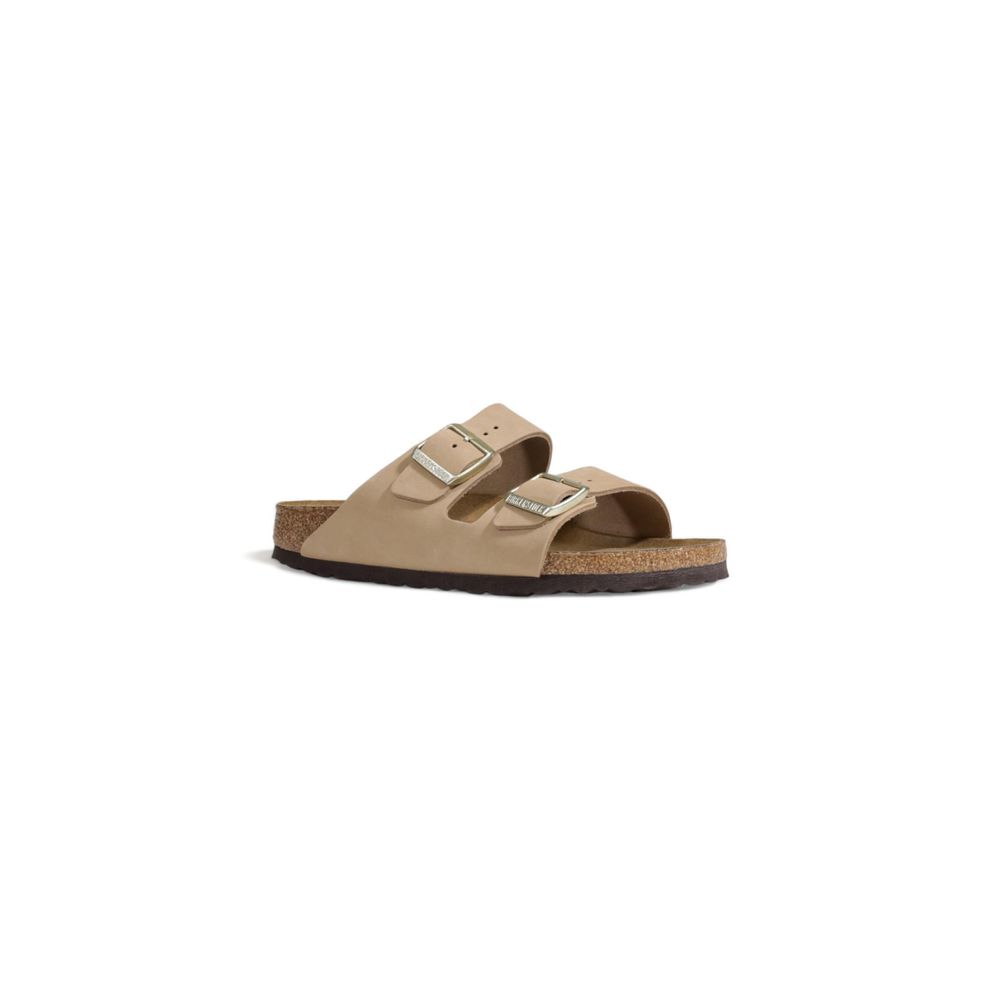 Birkenstock Beige Nubuc Leather Slippers