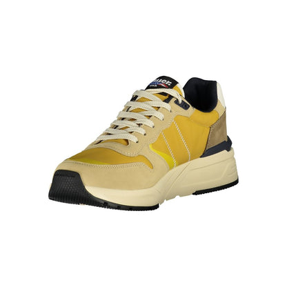 Blauer Beige Polyester Sneaker
