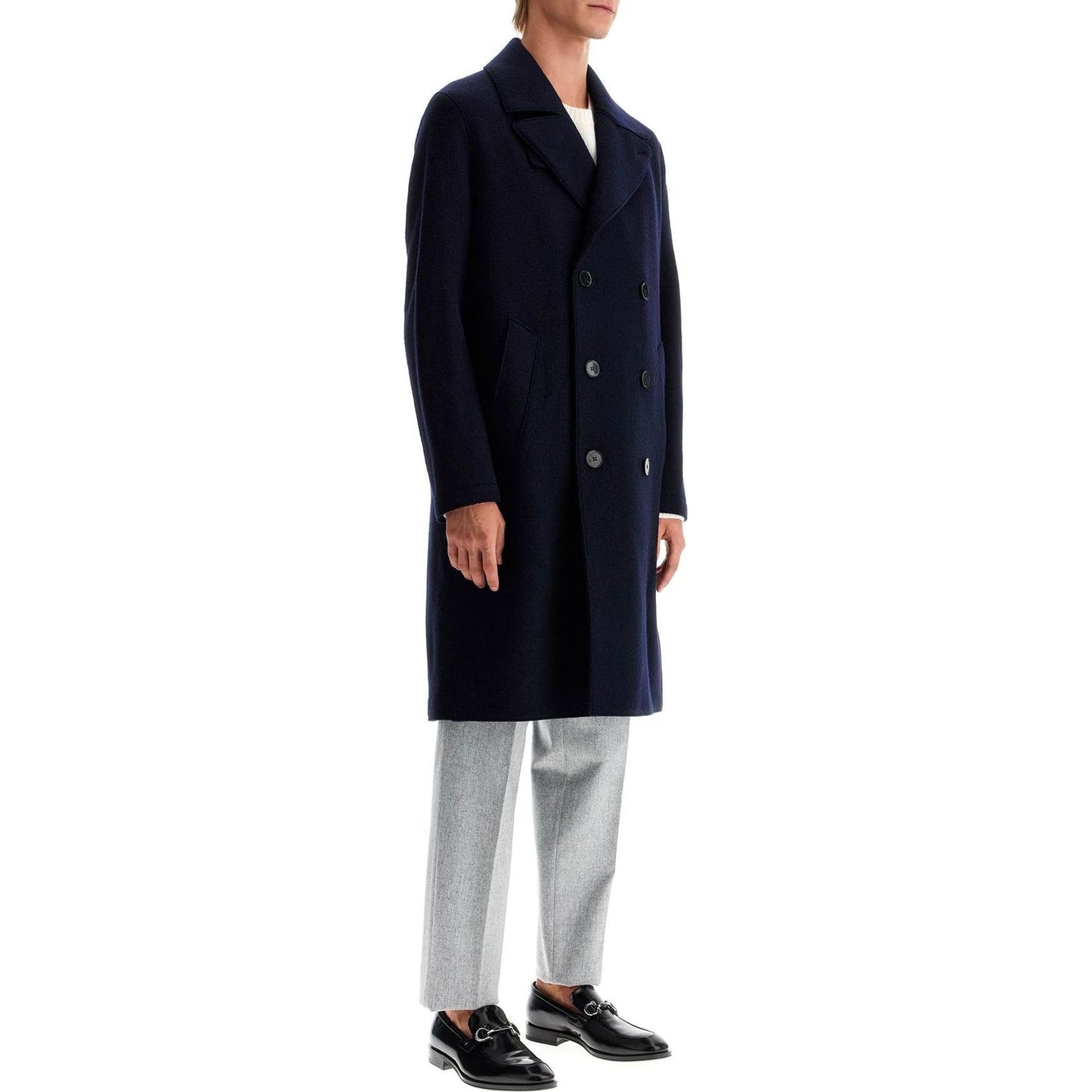 Harris Wharf London double-breasted wool coat in boiled Jackets Harris Wharf London