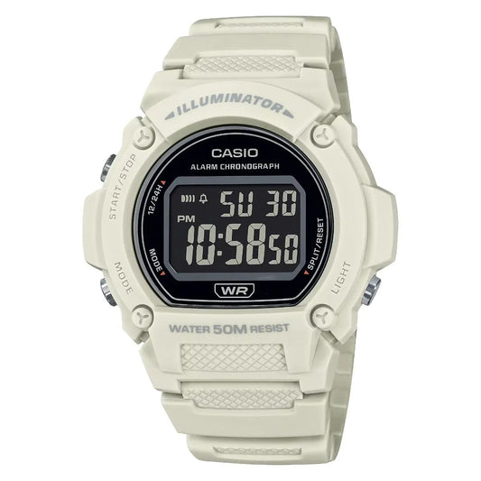 CASIO TIMELESS COLLECTION Mod. SPORT- ILLUMINATOR. WR 50M. ALARM. CHRONOGRAPH - WHITE - COLORED SERIE