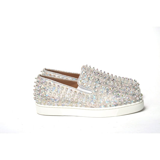 White Ab/Clear Ab Roller Boat Woman Flat Sneaker Christian Louboutin