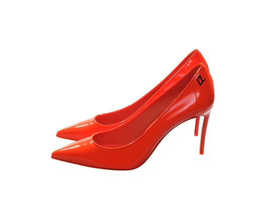 Sporty Kate Orange Patent Leather High Heel Pumps