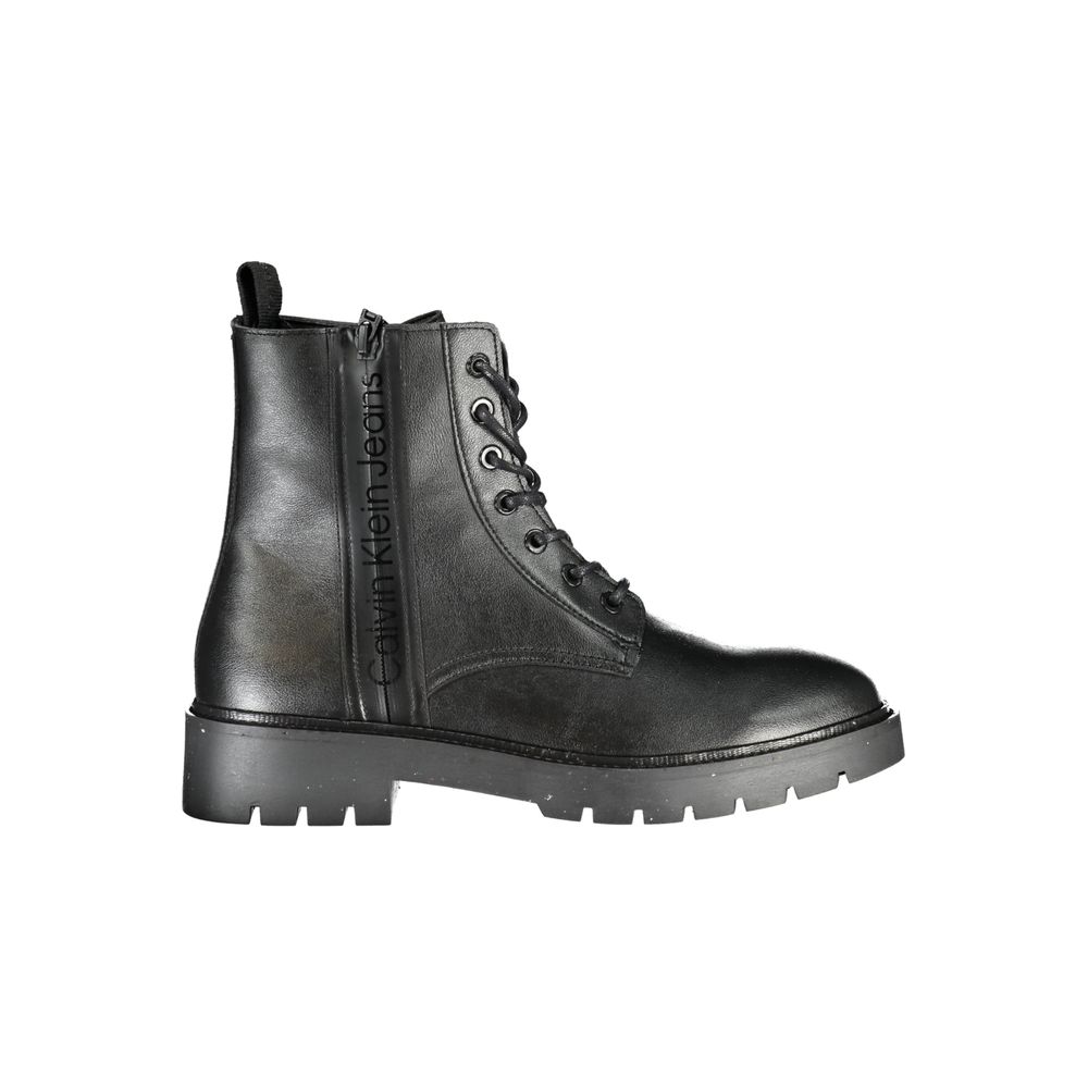 Calvin Klein Black Polyurethane Men Ankle Boot