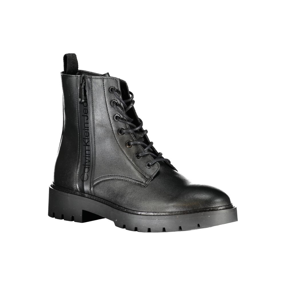Calvin Klein Black Polyurethane Men Ankle Boot