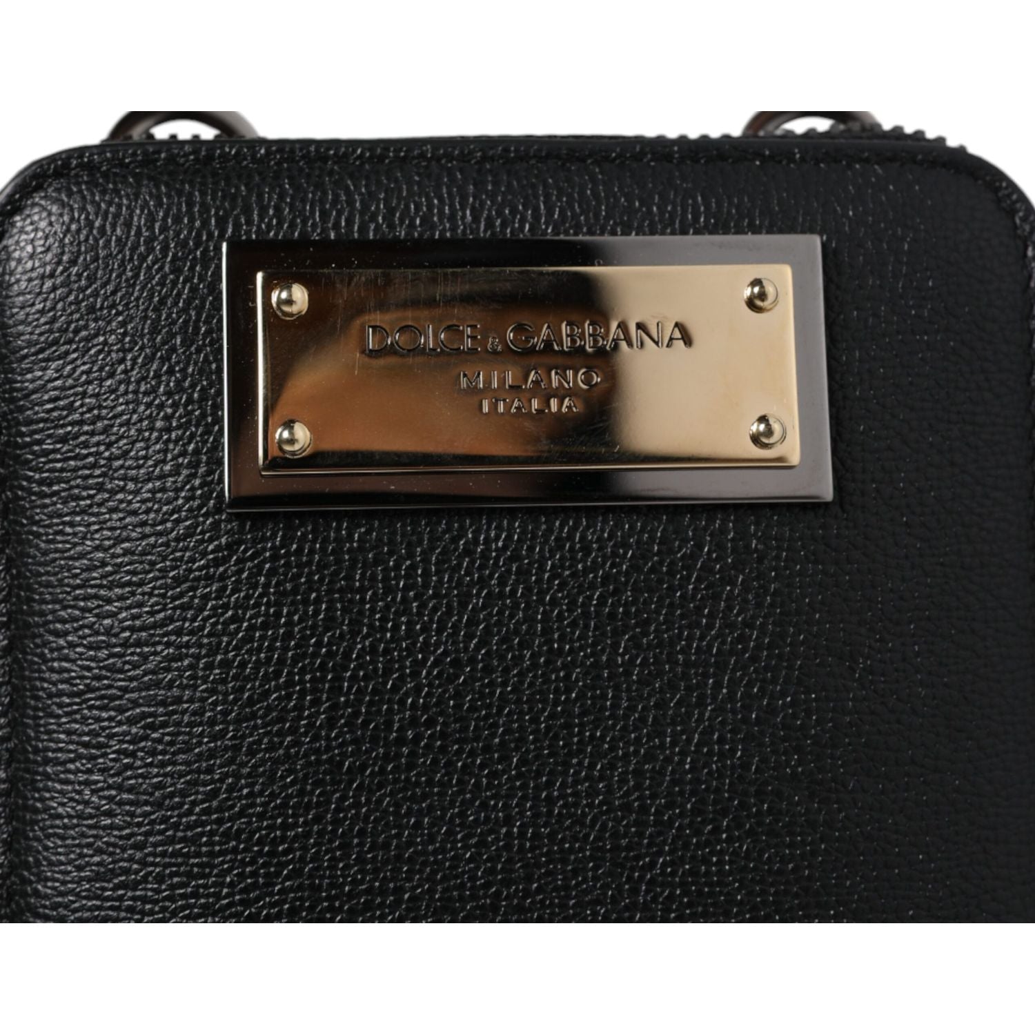 Dolce & Gabbana Black Leather Purse Crossbody Sling Phone Bag