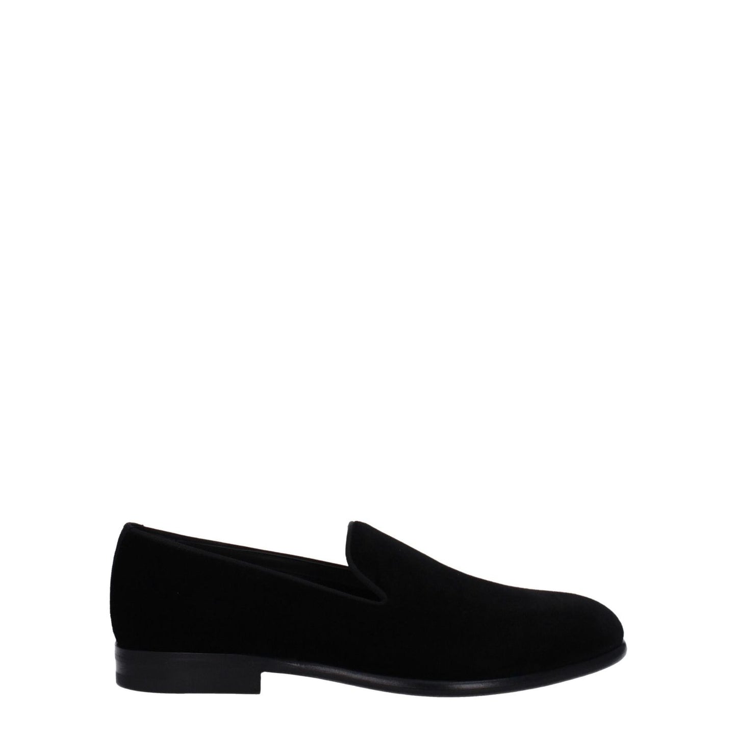 Dolce & Gabbana Black Velvet Slip-On Loafers
