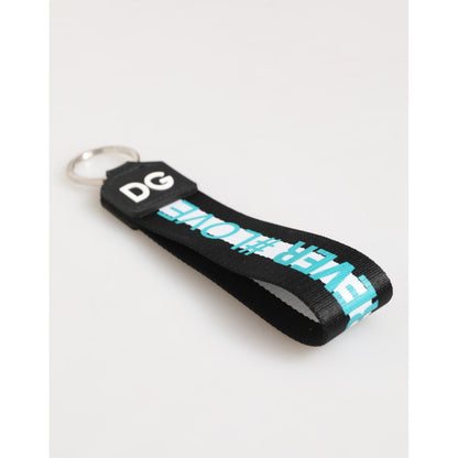 Dolce & Gabbana Multicolor Logo Polyester Brass Holder Keychain Keyring