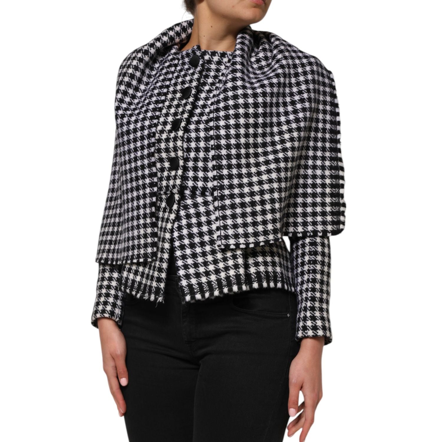 Dolce & Gabbana Multicolor Wool Monochrome Patterned Jacket