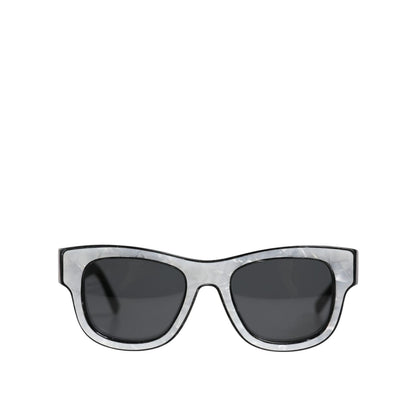 Dolce & Gabbana Pearl White Acetate Frame Domenico Deep Shades Sunglasses