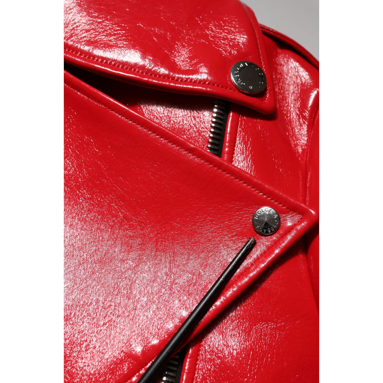 Dolce & Gabbana Red Lambskin Full Zipper Jacket