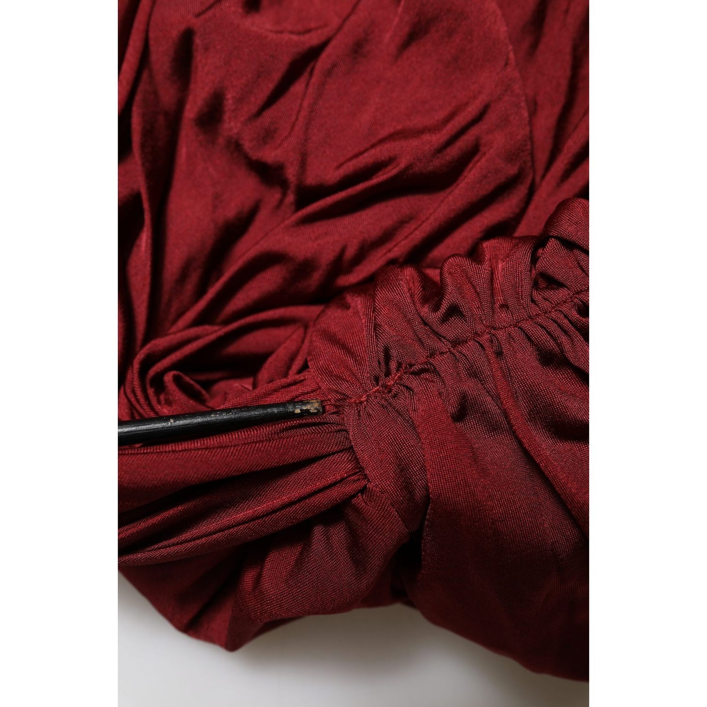 Dolce & Gabbana Red Viscose Fitted One Shoulder Midi Dress