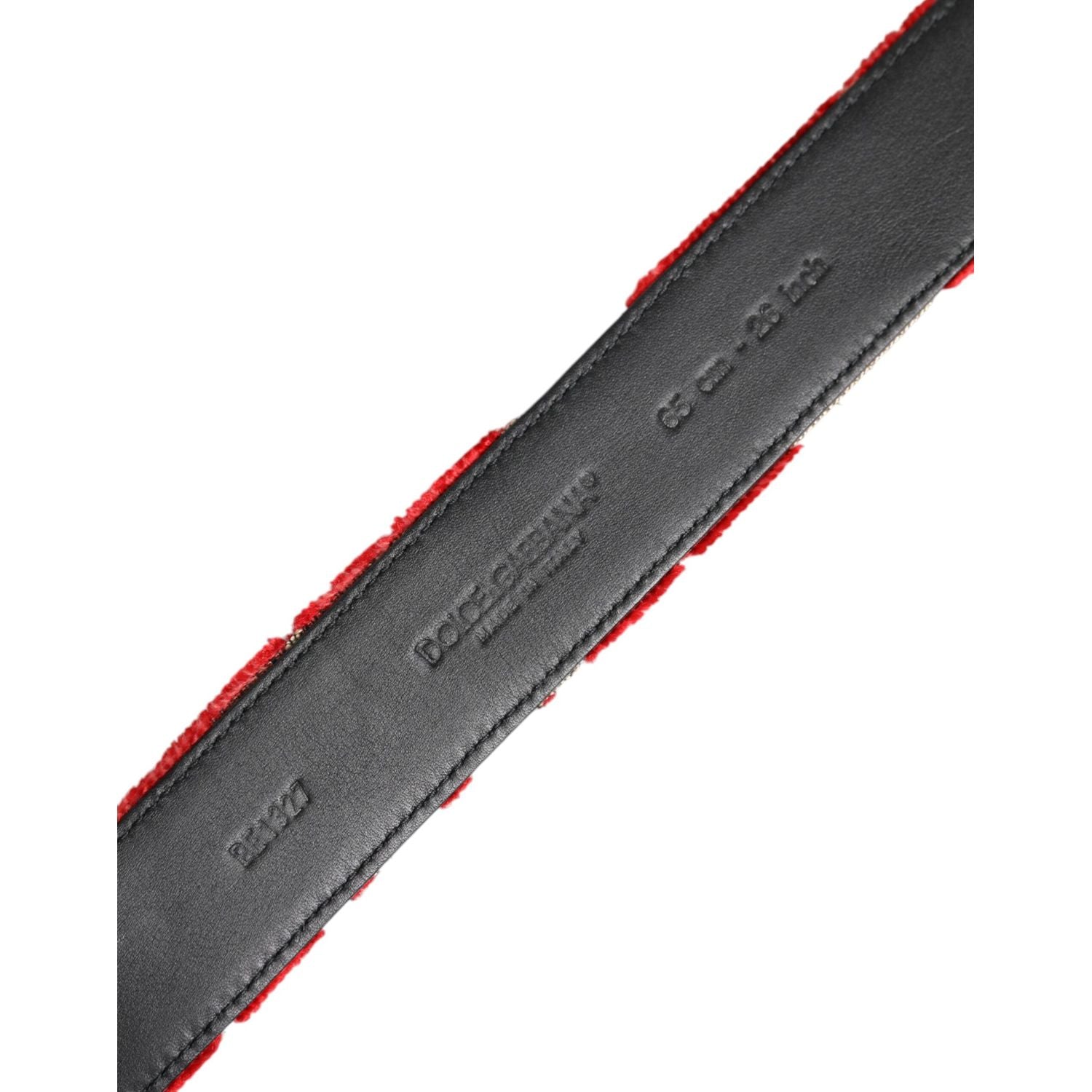 Dolce & Gabbana Red Viscose Silver DG Logo Metal Buckle Belt