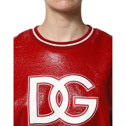 Dolce & Gabbana Red Wool DGLogo Embroidery Pullover Sweater