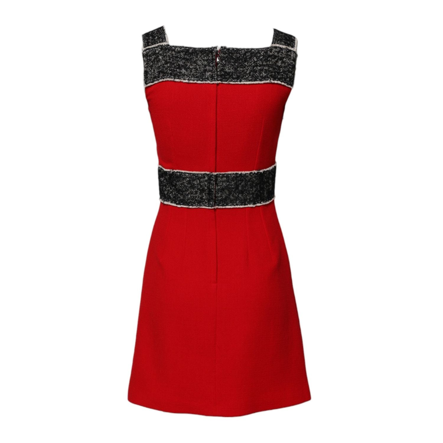 Dolce & Gabbana Red Wool Sleeveless A-line Flared Mini Dress
