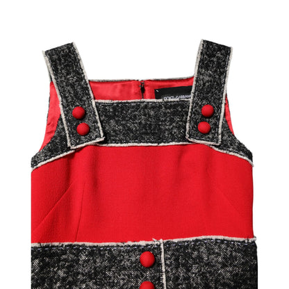 Dolce & Gabbana Red Wool Sleeveless A-line Flared Mini Dress