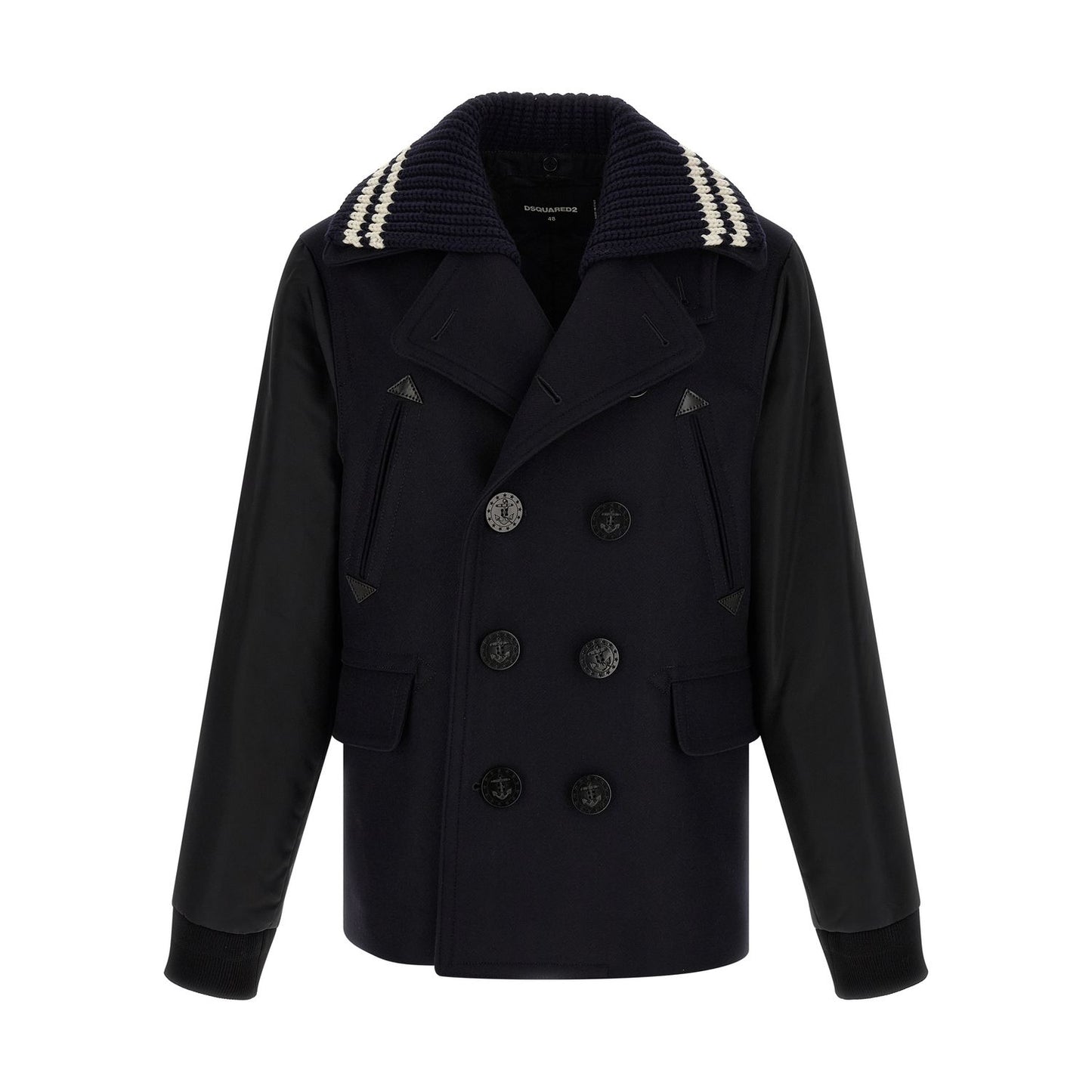 Dsquared² Blue Wool Coat