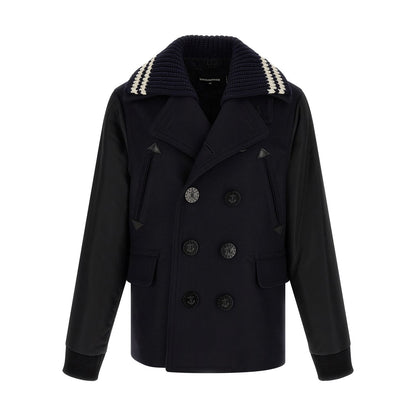 Dsquared² Blue Wool Coat