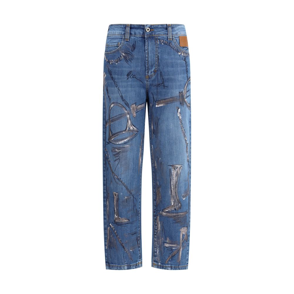 Ella Blue Cotton Slim Fit Jeans