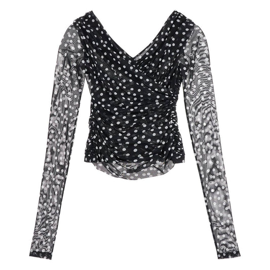 Dolce & Gabbana polka dot draped top with Topwear Dolce & Gabbana