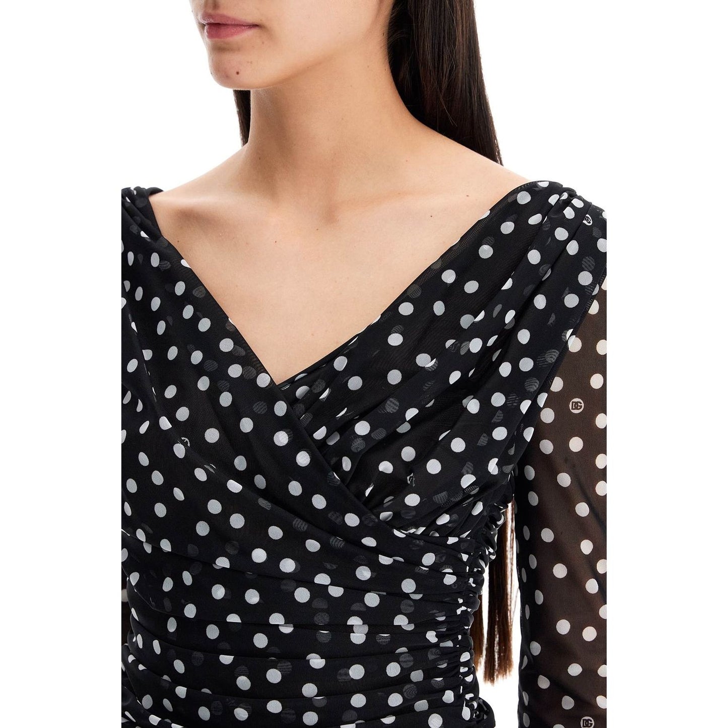 Dolce & Gabbana polka dot draped top with Topwear Dolce & Gabbana