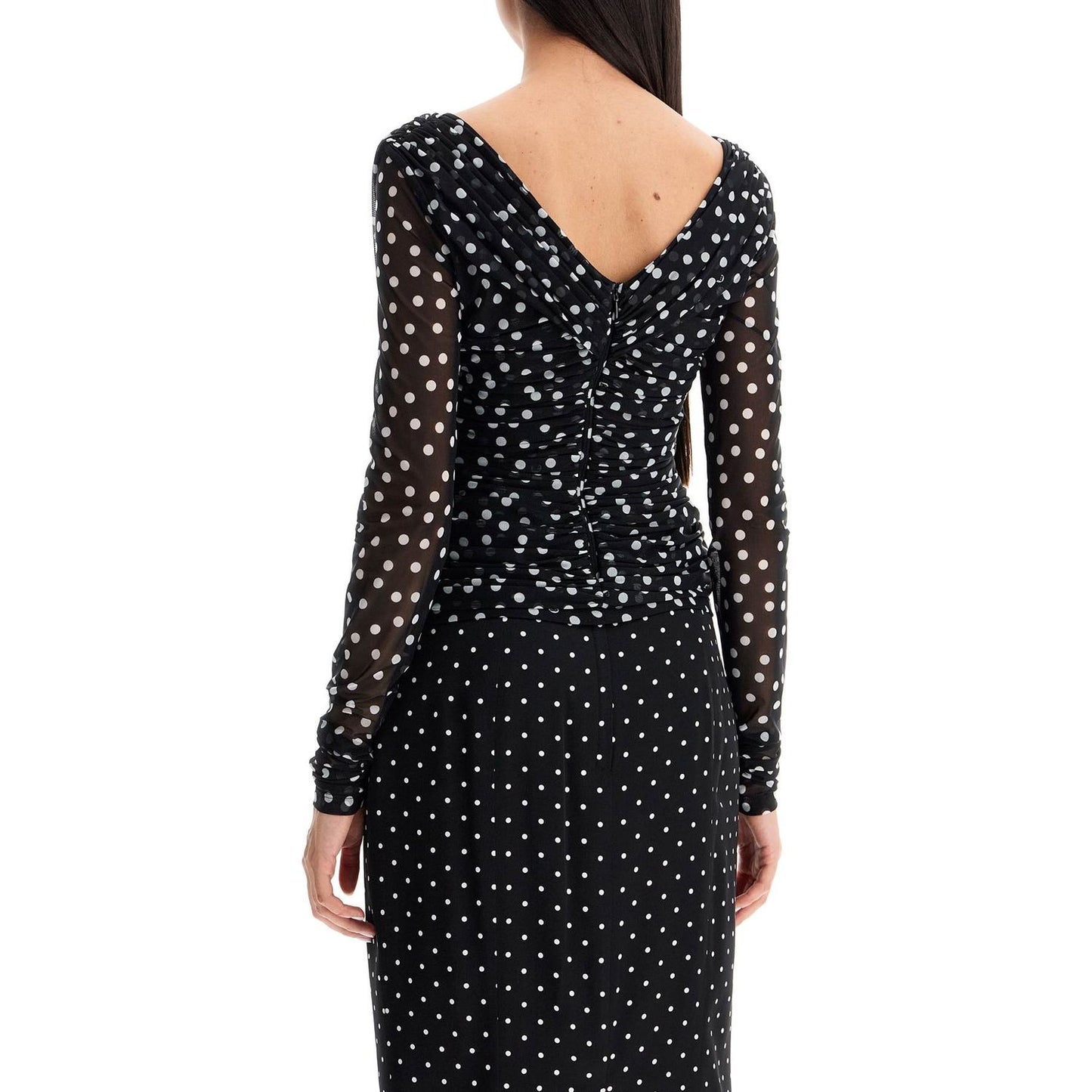 Dolce & Gabbana polka dot draped top with Topwear Dolce & Gabbana