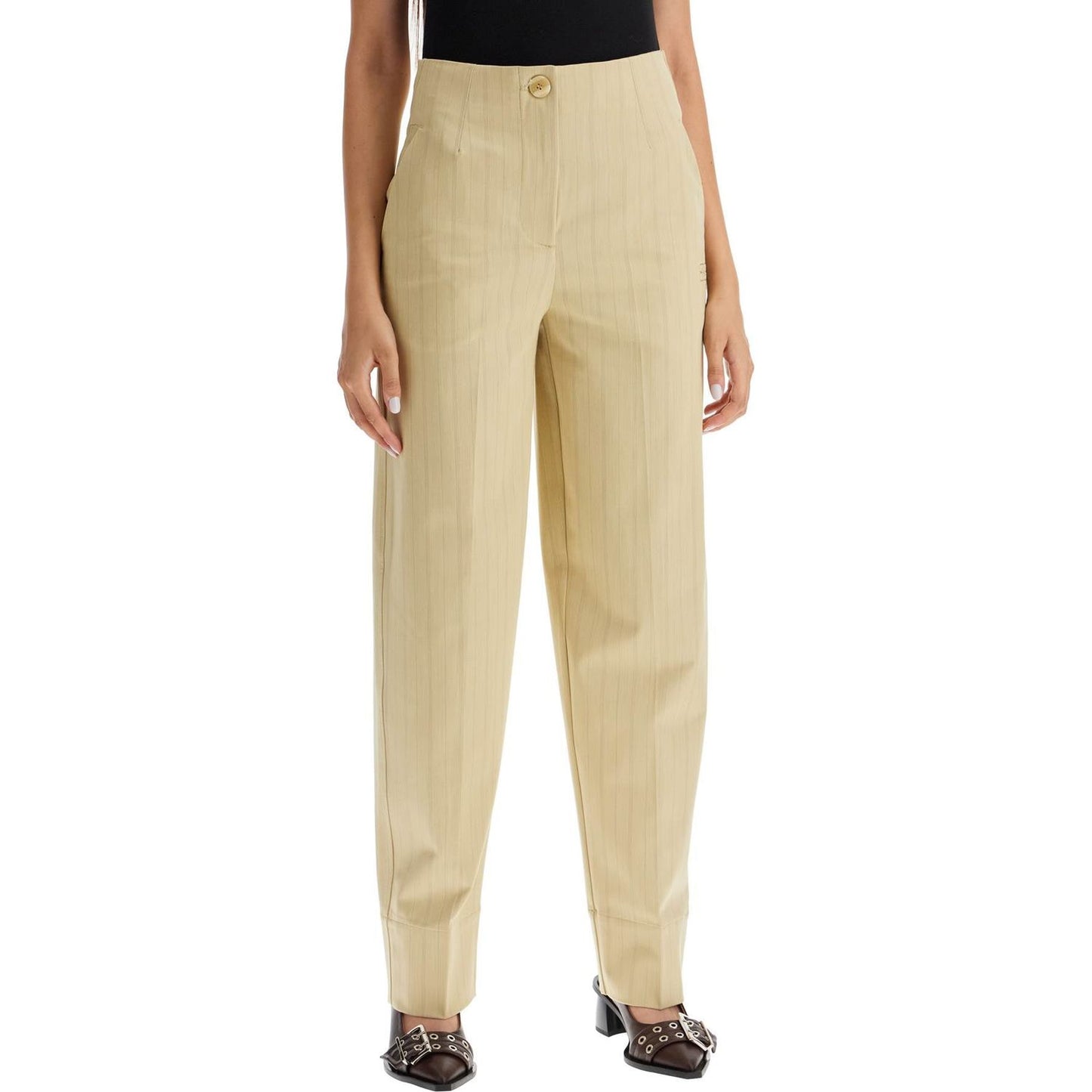 Ganni striped tapered trousers Trousers Ganni