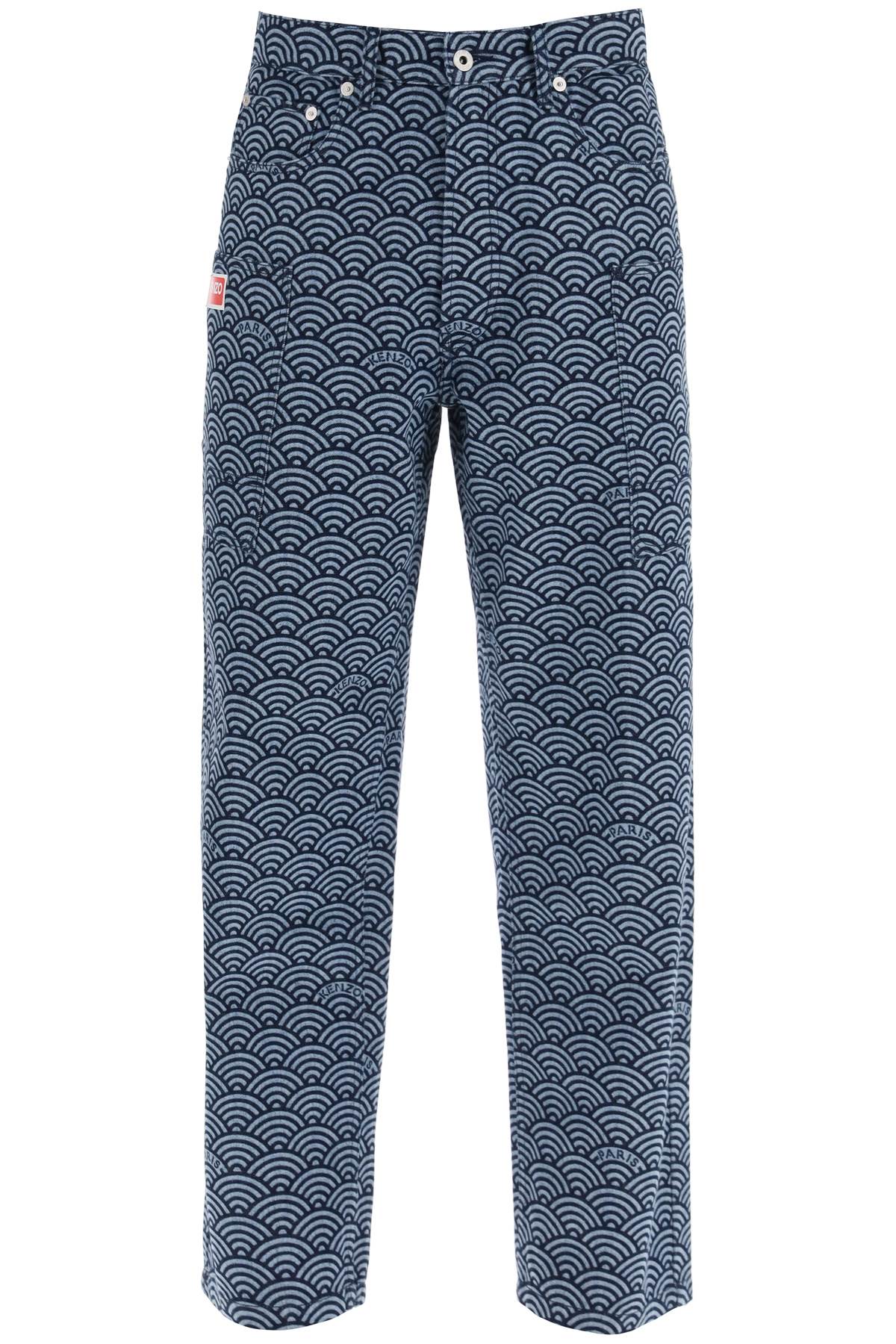 Kenzo monkey workwear jeans with seigaiha print Jeans Kenzo