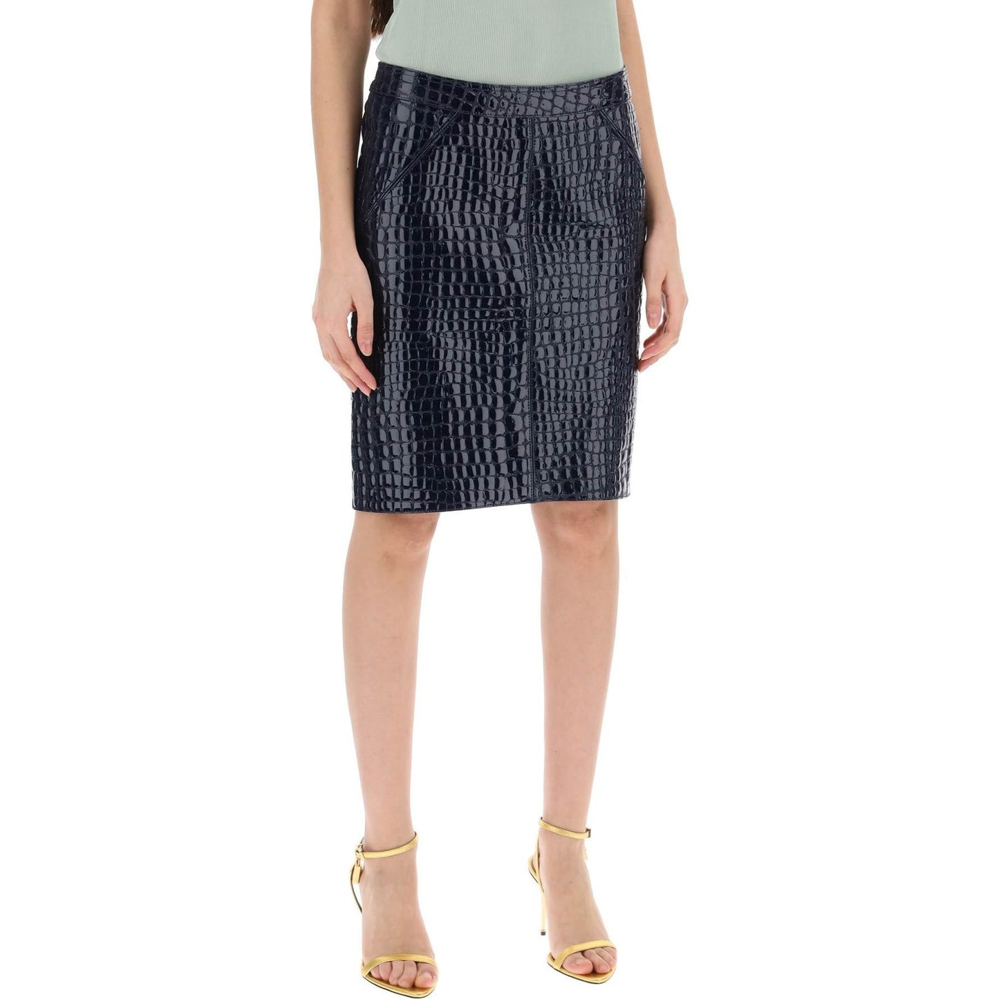 Tom Ford crocodile effect leather skirt Skirts Tom Ford