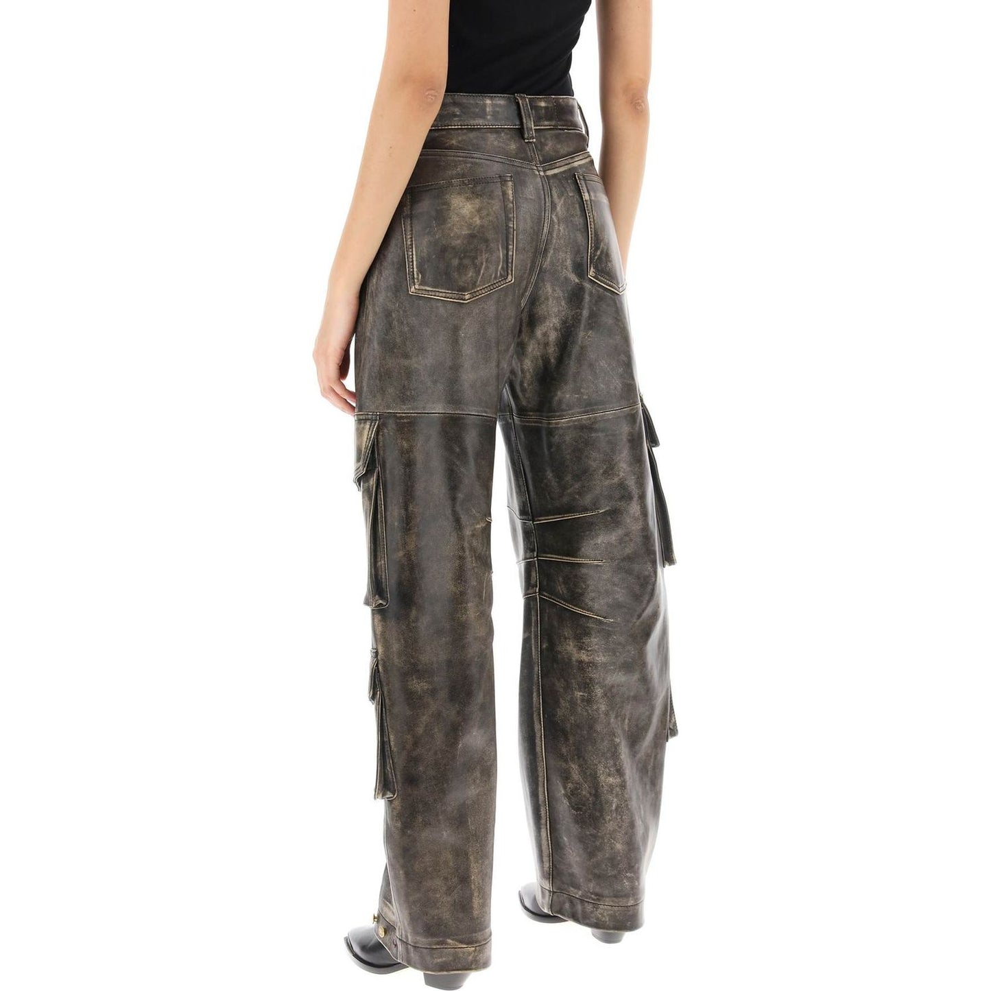 Golden Goose irin cargo pants in vintage-effect nappa leather Trousers Golden Goose