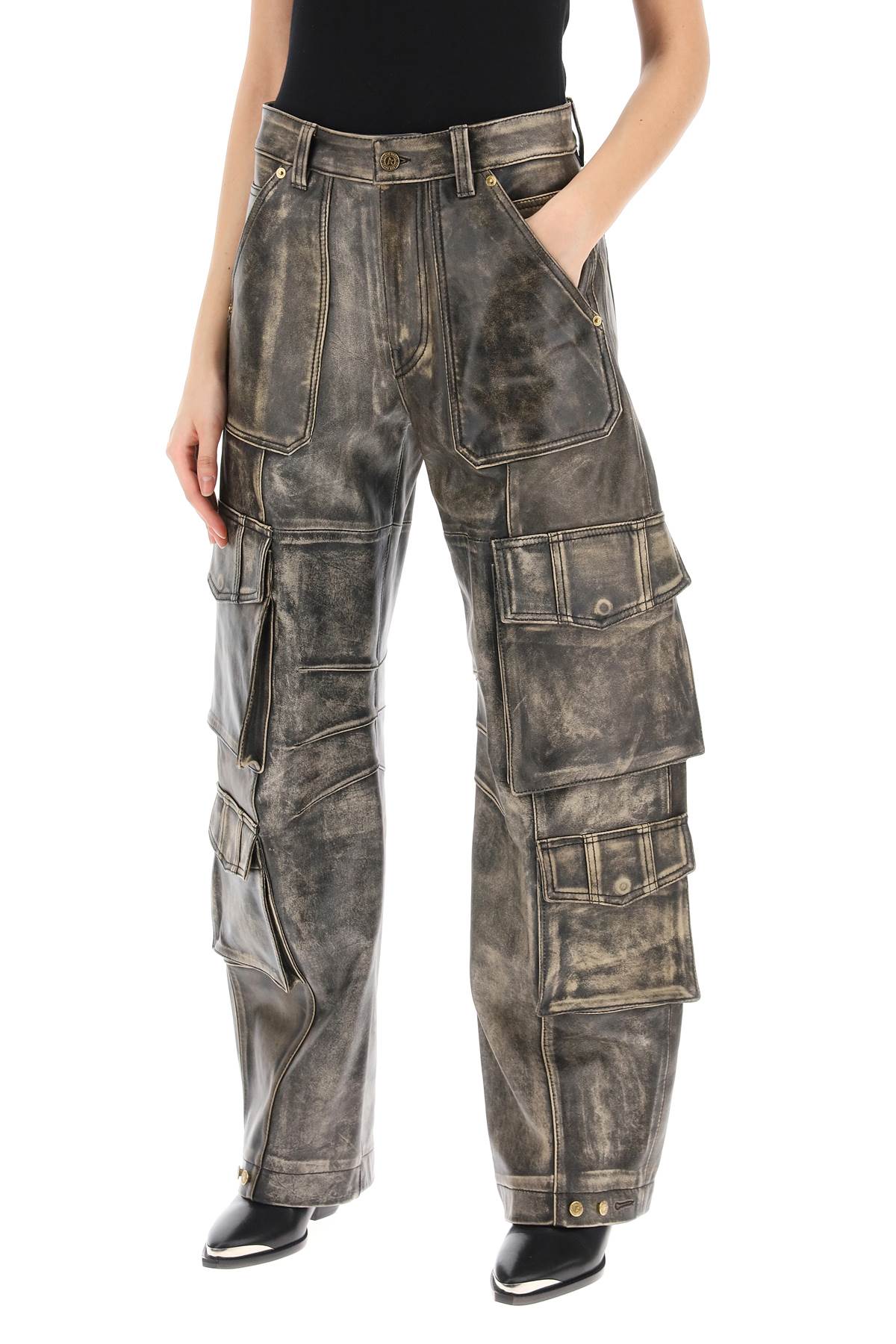 Golden Goose irin cargo pants in vintage-effect nappa leather Trousers Golden Goose