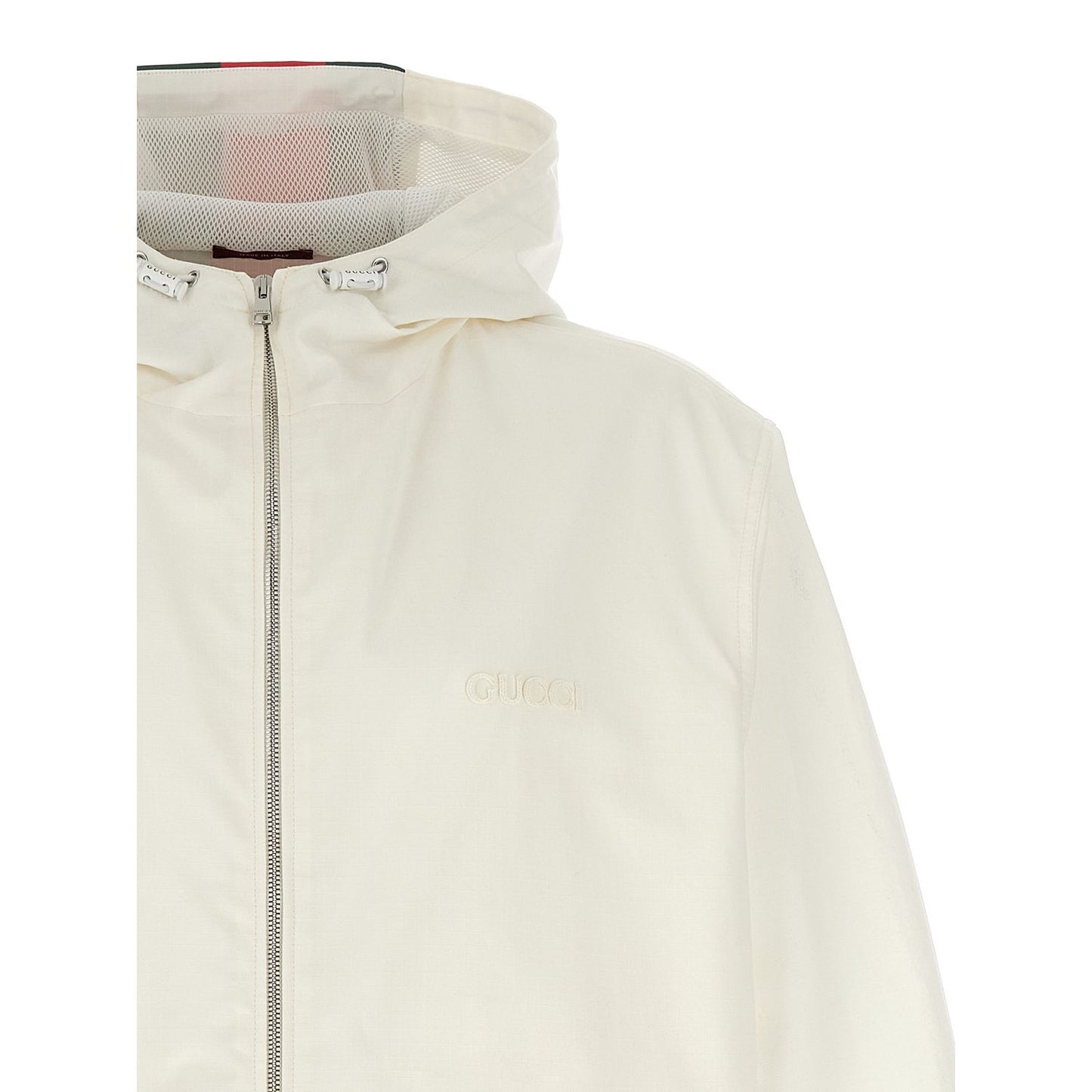 Gucci White Cotton Shell Jacket