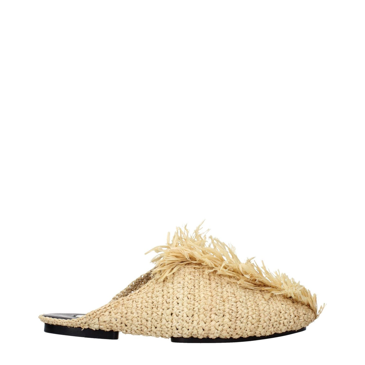 Jil Sander Beige Raffia Slippers