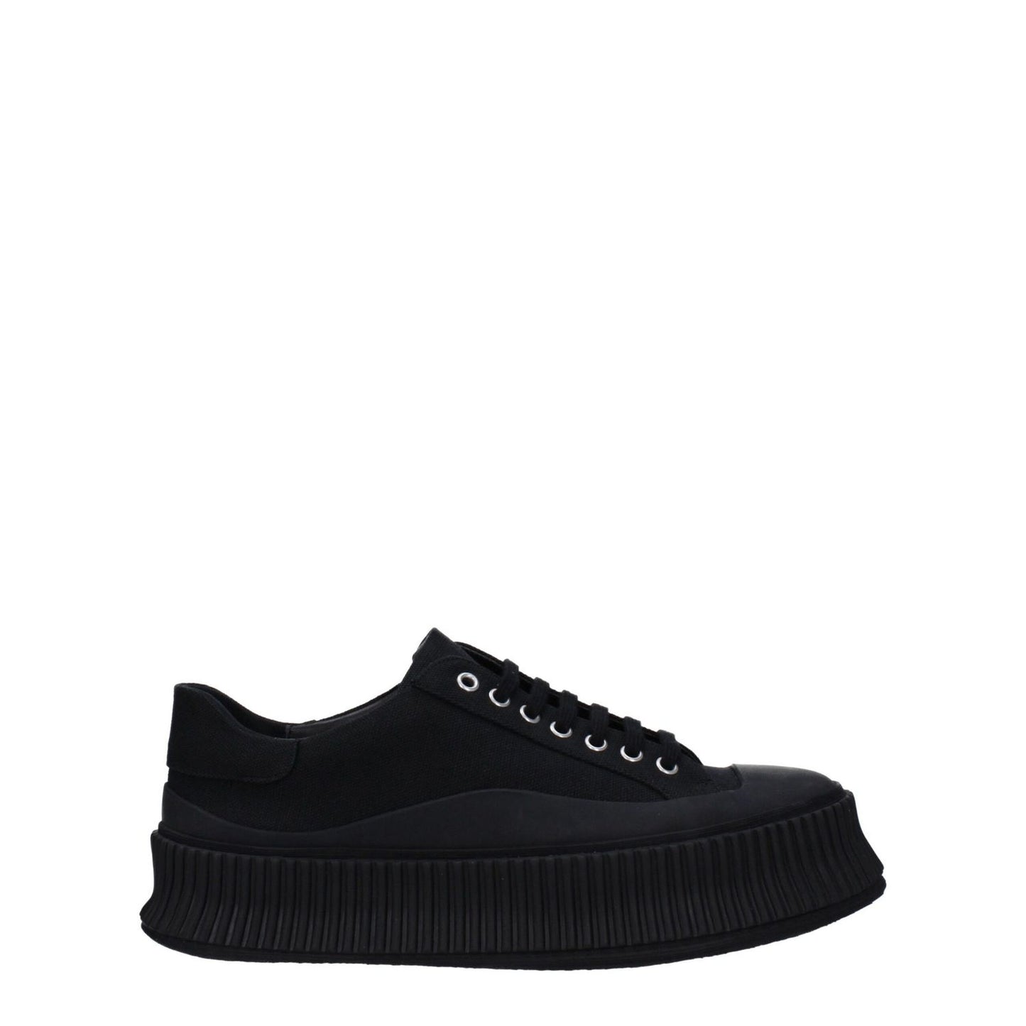 Jil Sander Black Fabric Platform Sneakers