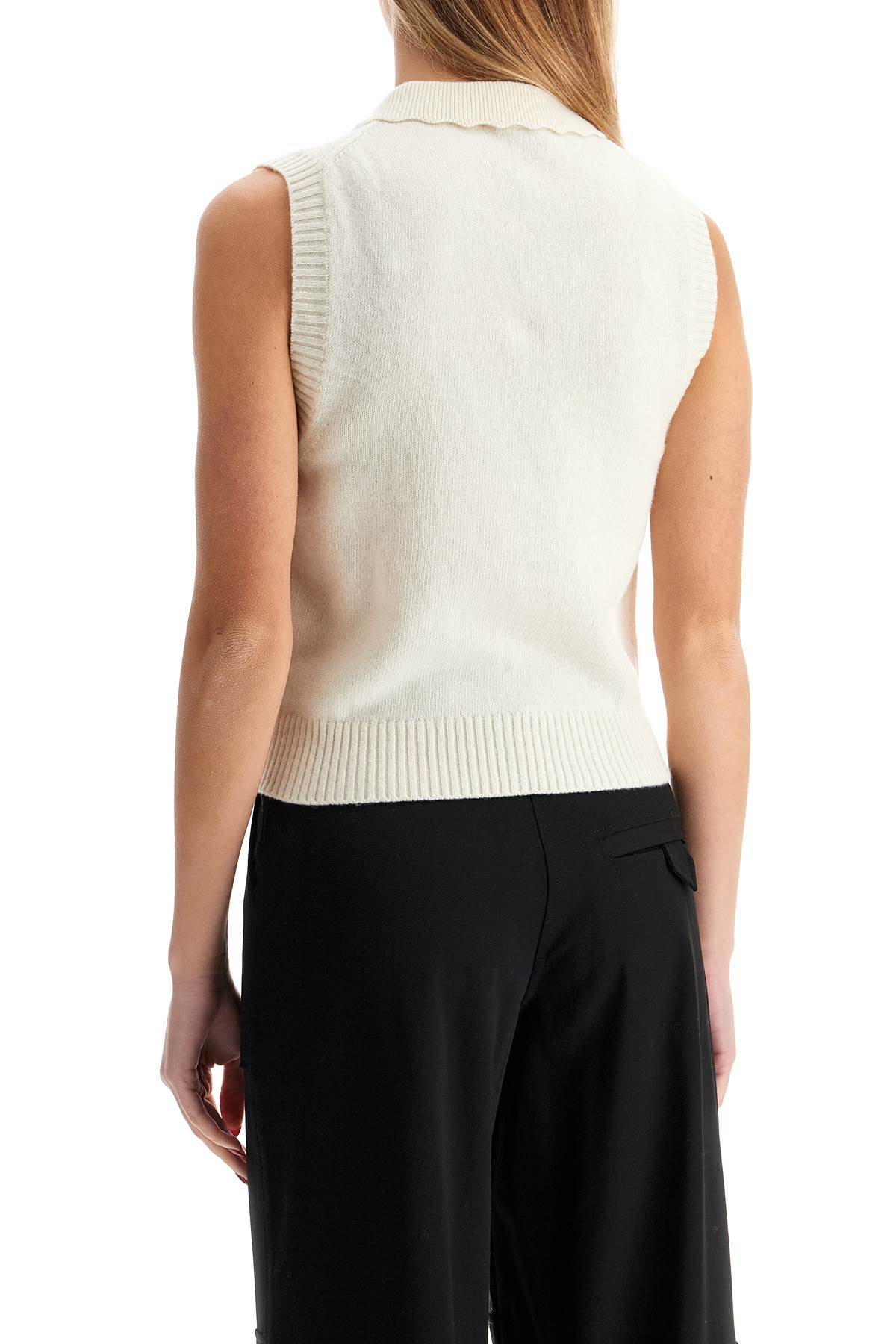 Ganni knitted vest with collar