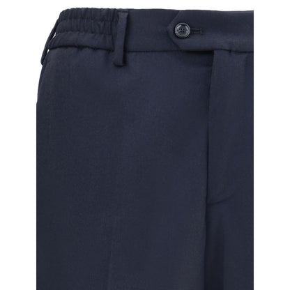 Lardini Blue Fleece Wool Chino Pants