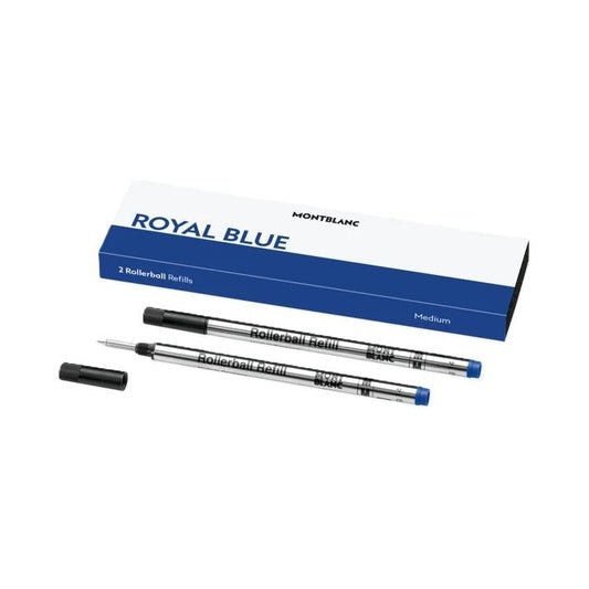 MONTBLANC Mod. ROYAL  BLUE - REFILLS  ROLLER BALL PEN - MEDIUM  - 2 PCS FASHION ACCESSORIES MONTBLANC