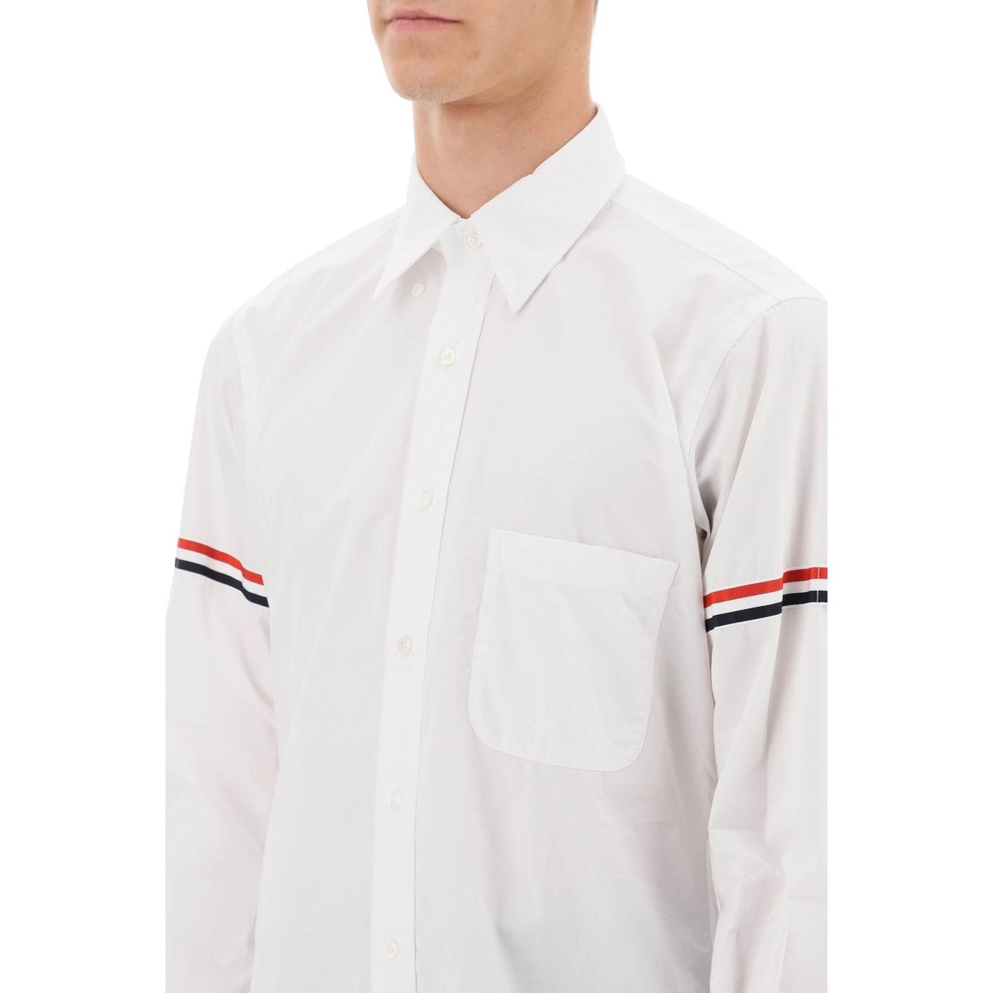 Thom Browne oxford button-down shirt with rwb armbands