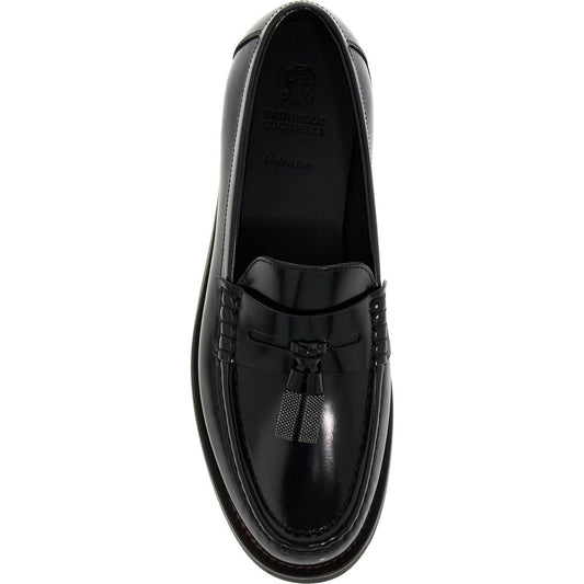 Brunello Cucinelli minimal shiny tassel calfskin lo Loafers Brunello Cucinelli