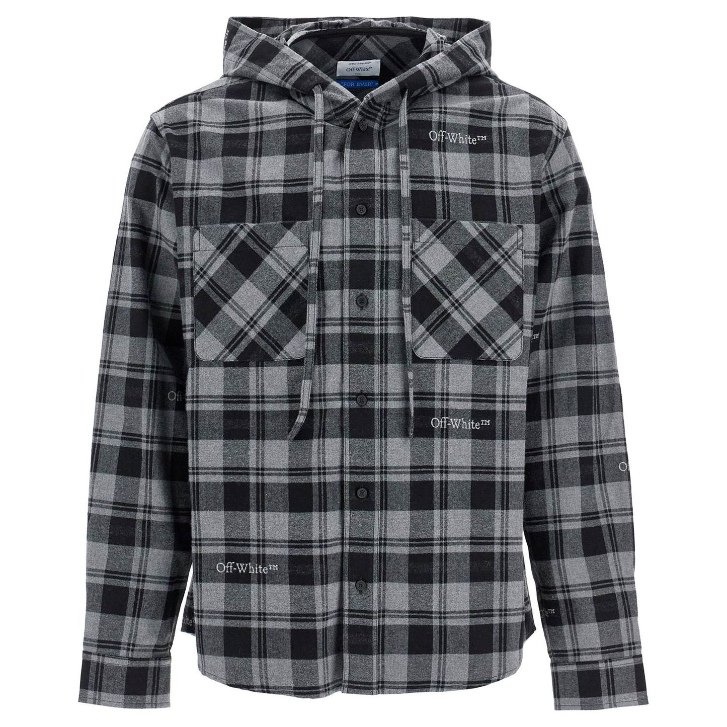 Off White Off-White checked overshirt with hood Vests Off White