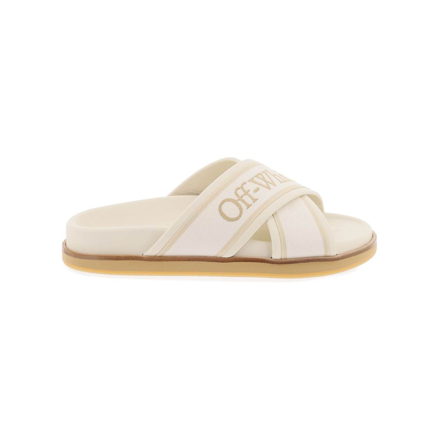 Off-White embroidered logo leather slides