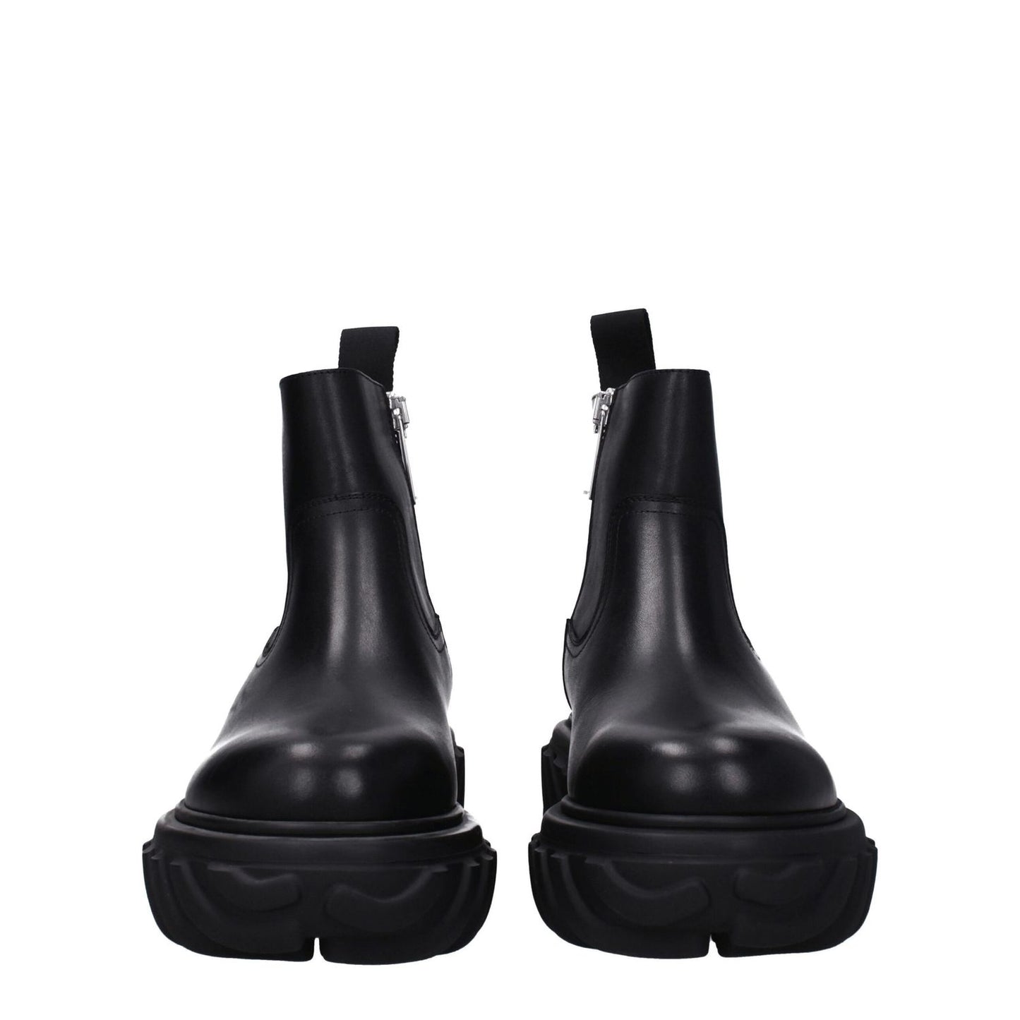 Off-White Black Leather Ankle Boots
