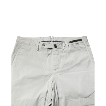 PT01 Light Gray Mid Waist Men Straight Chino Trouser Pants