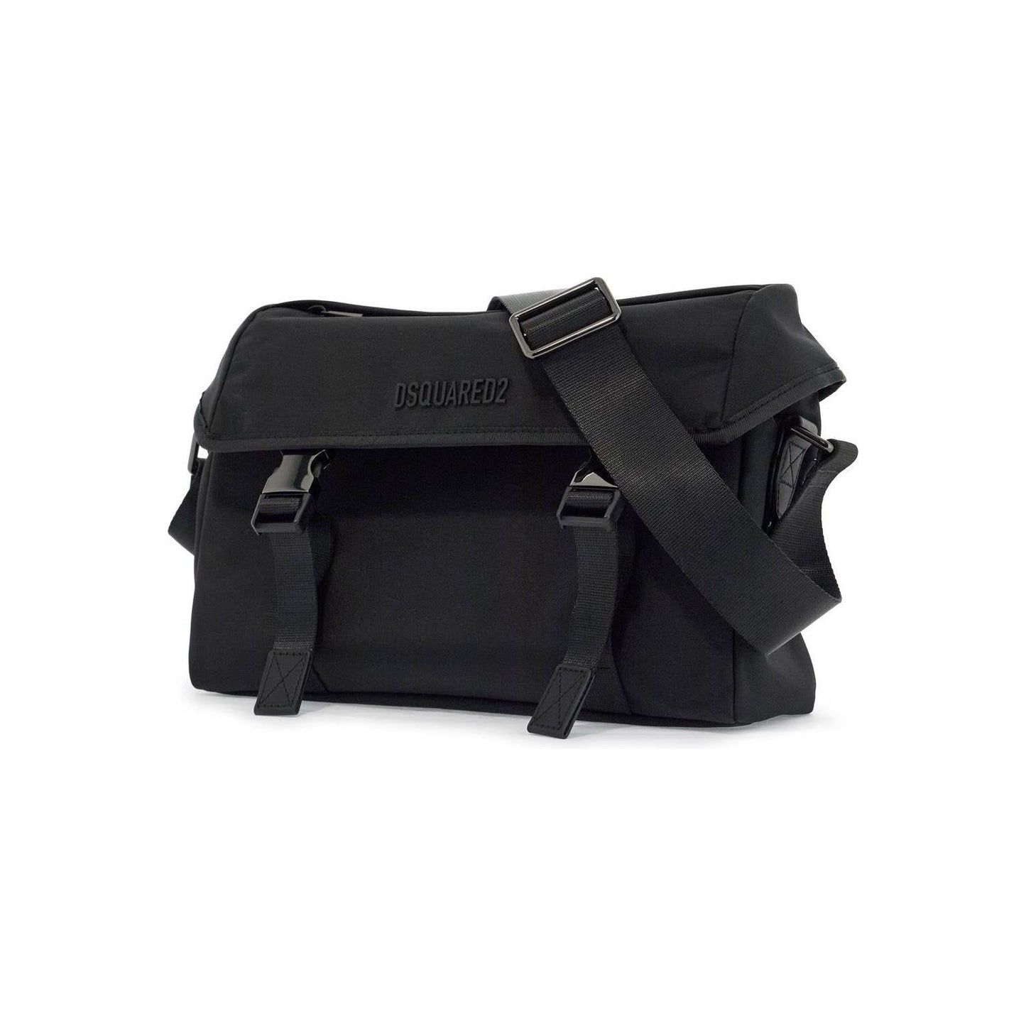 Dsquared2 black shoulder bag in polyamide with spacious compartment