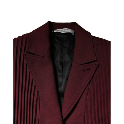 Philosophy Maroon Belted Button Down Dress