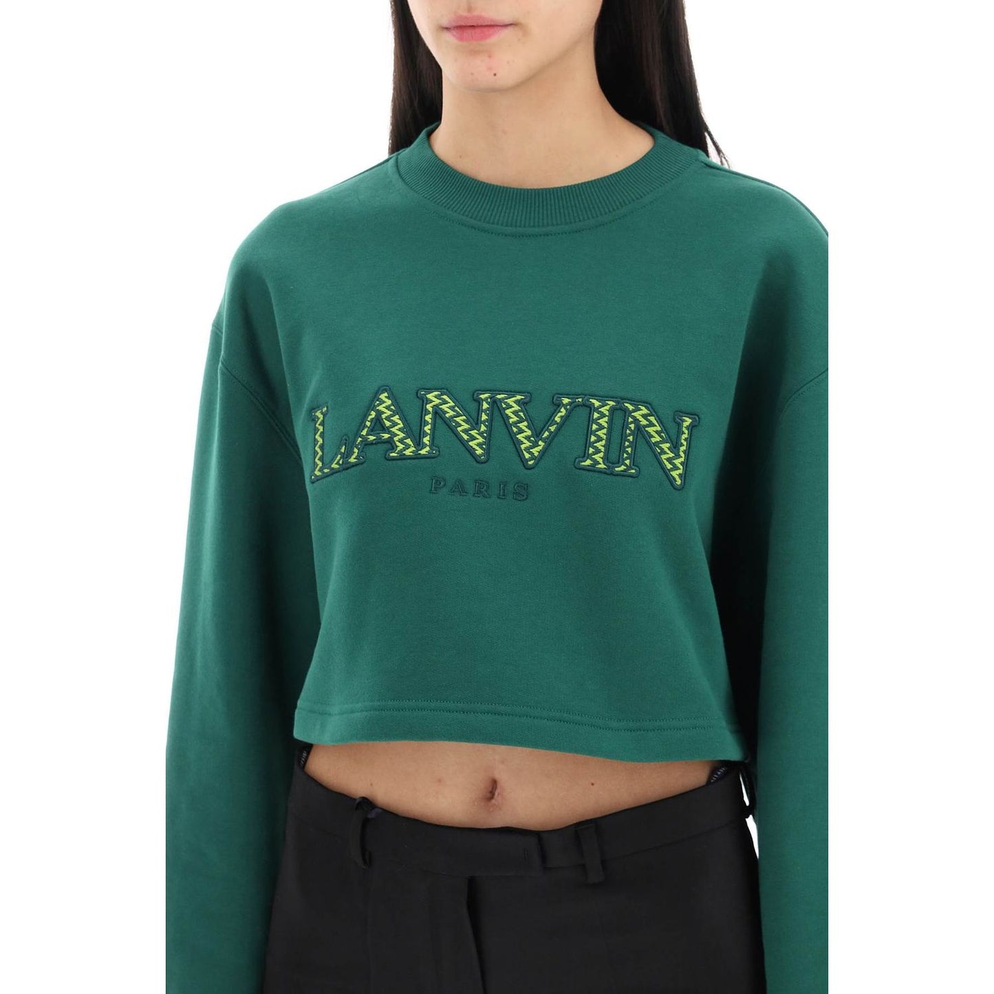 Lanvin cropped sweatshirt with embroidered logo patch